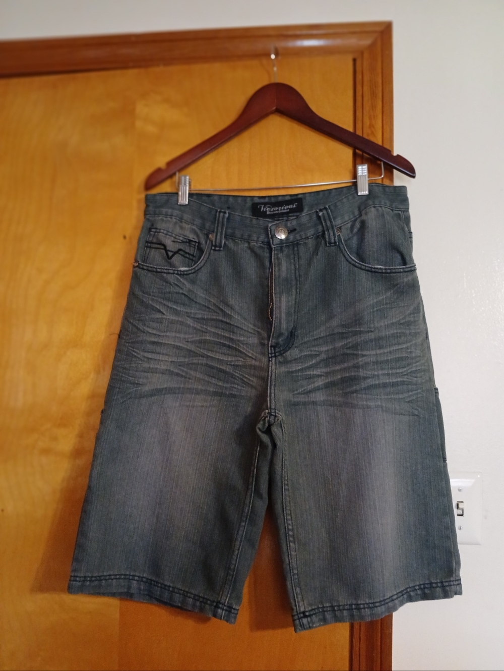 Men's Light Wash Denim Shorts - Light Blue